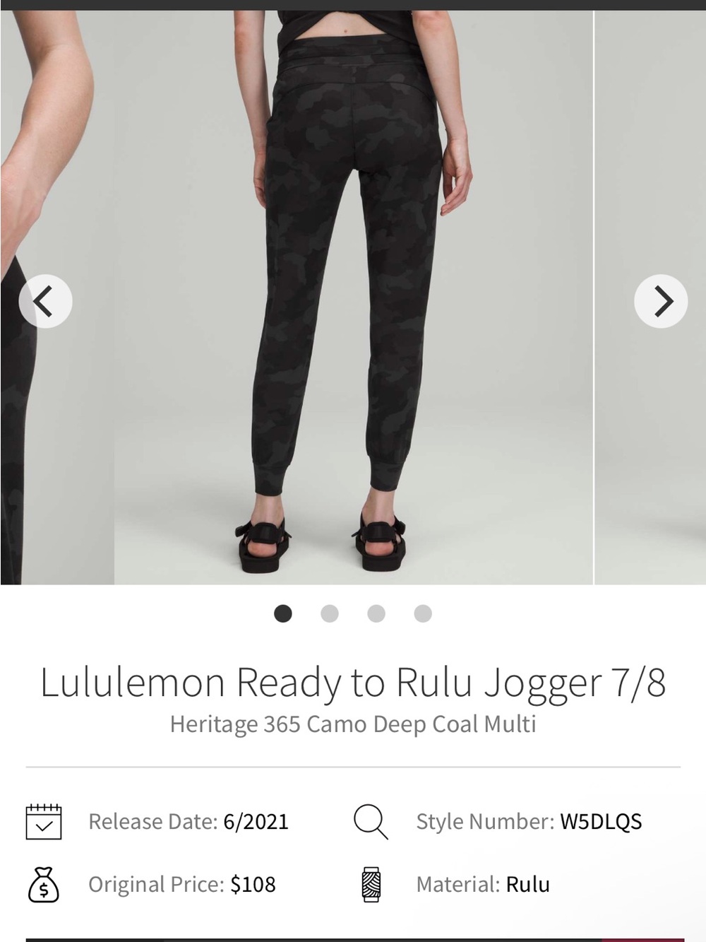 lululemon athletica Heritage 365 Camo Joggers in Deep Coal Multi